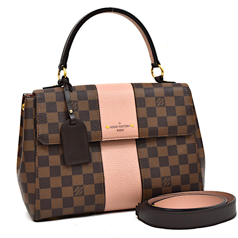 Louis Vuitton bag Bond Street Magnolia Damier canvas leather brown pink